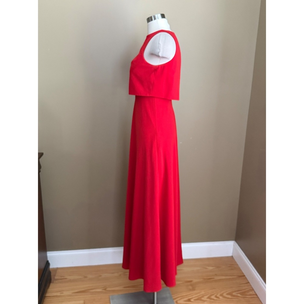 Jill Jill Stuart Red Dress Popover Halter Gown 2 Minimalist Elegant Gala - Picture 6 of 11
